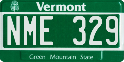 VT license plate NME329