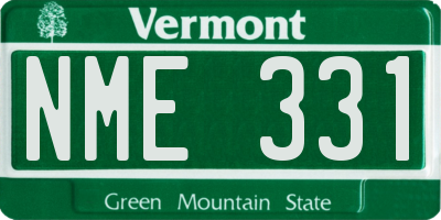 VT license plate NME331