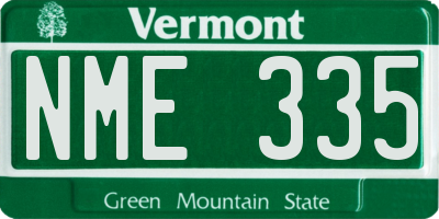 VT license plate NME335