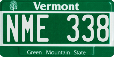 VT license plate NME338