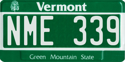 VT license plate NME339