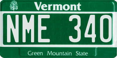 VT license plate NME340