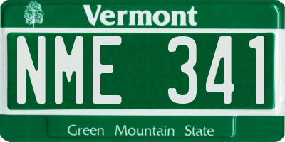 VT license plate NME341