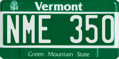 VT license plate NME350