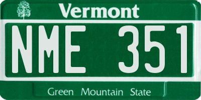 VT license plate NME351