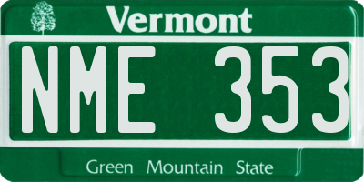 VT license plate NME353