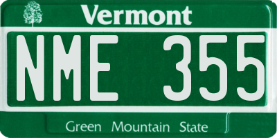 VT license plate NME355