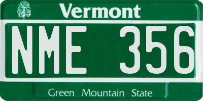 VT license plate NME356
