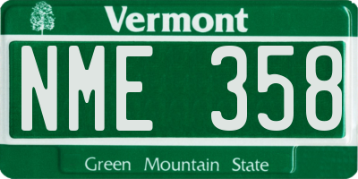 VT license plate NME358