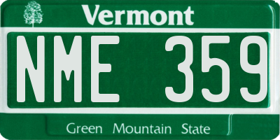 VT license plate NME359