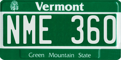 VT license plate NME360