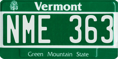 VT license plate NME363