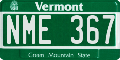 VT license plate NME367