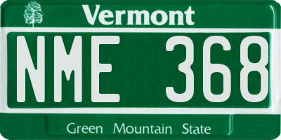 VT license plate NME368