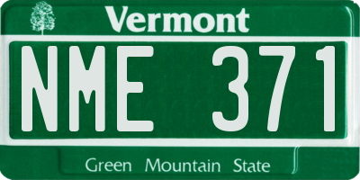 VT license plate NME371