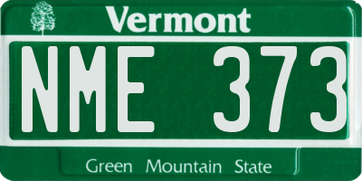 VT license plate NME373