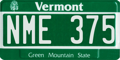 VT license plate NME375