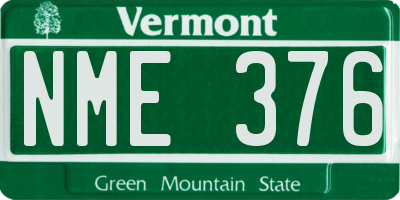 VT license plate NME376