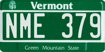 VT license plate NME379