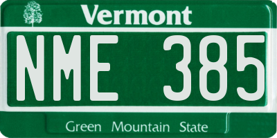 VT license plate NME385