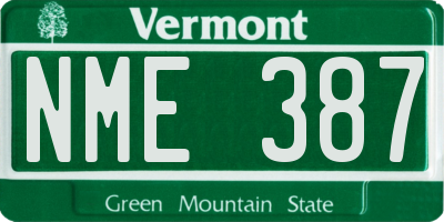 VT license plate NME387