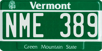 VT license plate NME389