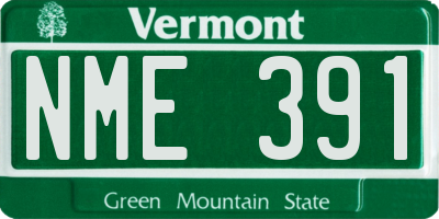 VT license plate NME391
