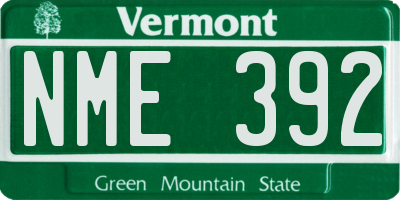 VT license plate NME392