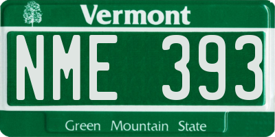 VT license plate NME393