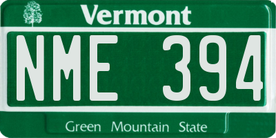 VT license plate NME394