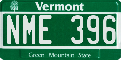 VT license plate NME396