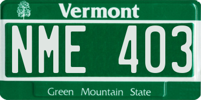 VT license plate NME403