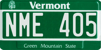 VT license plate NME405