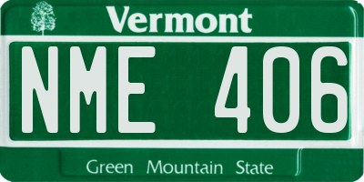 VT license plate NME406