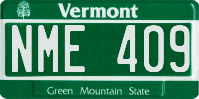 VT license plate NME409