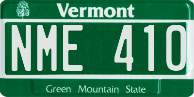 VT license plate NME410