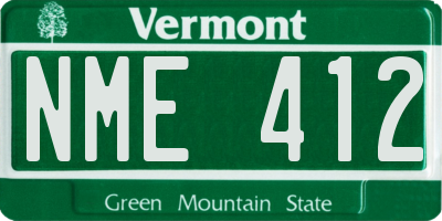 VT license plate NME412