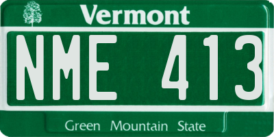 VT license plate NME413