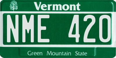 VT license plate NME420