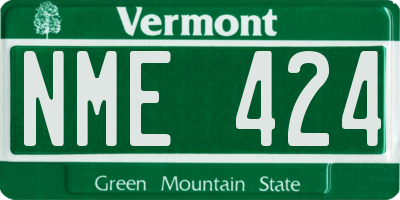 VT license plate NME424
