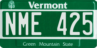 VT license plate NME425