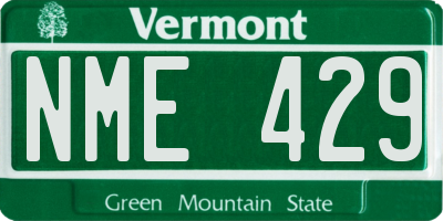 VT license plate NME429