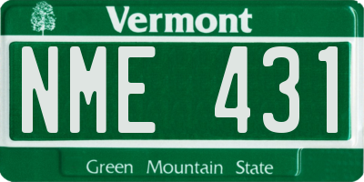 VT license plate NME431