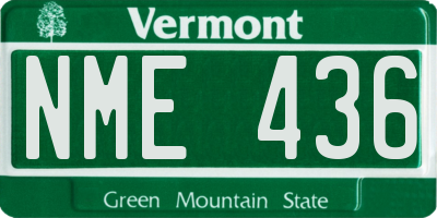 VT license plate NME436