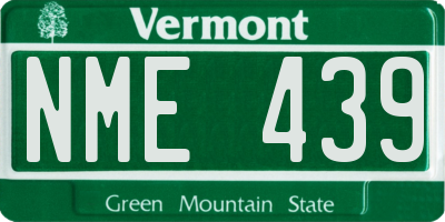 VT license plate NME439