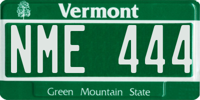 VT license plate NME444