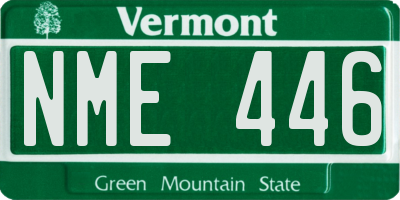 VT license plate NME446