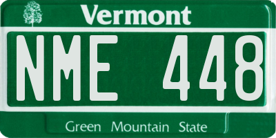 VT license plate NME448