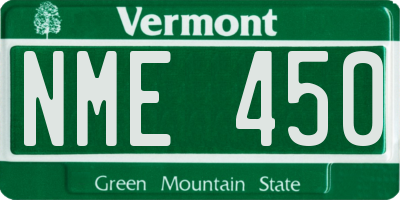 VT license plate NME450