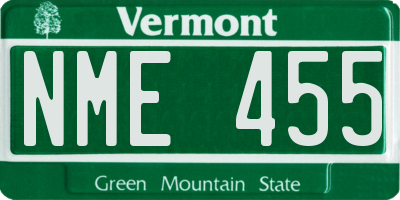 VT license plate NME455